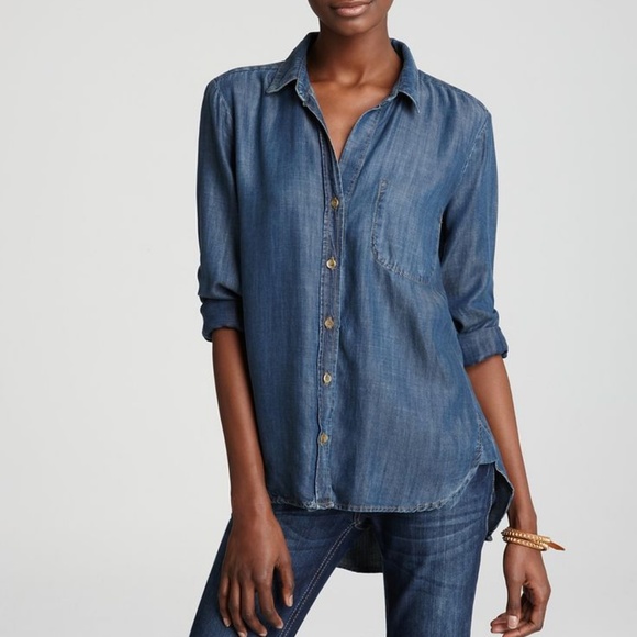 Anthropologie Tops - Bella Dahl | Button Down Tencel Chambray Shirt